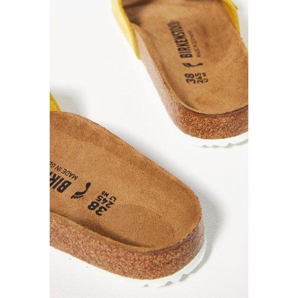 Anthropologie x Birkenstock Madrid Big Buckle Nubuck Leather Sandals Popcorn - Picture 3 of 12